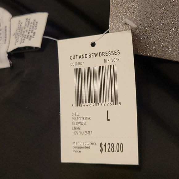 Carmen Marc Valvo Side Tie Color Block Midi Dress - Picture 9 of 11